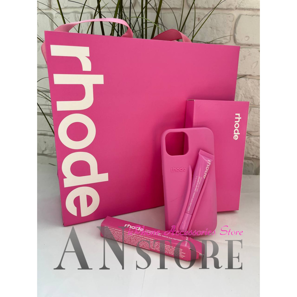 Чохол Rhode на iPhone 12 pro в рожевому кольорі Shortcake без блиска для губ